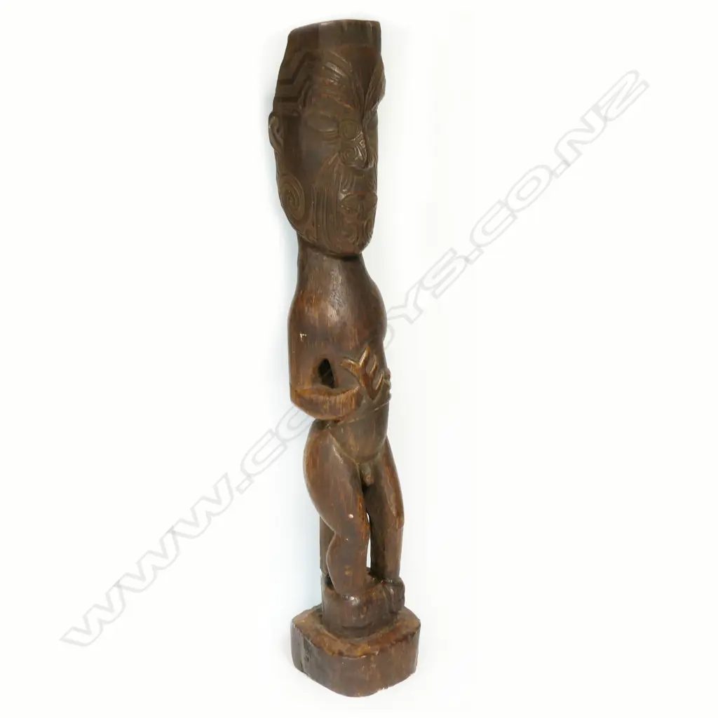 A 1970's/80's Auckland Museum replica composition Māori tekoteko figure, Image 1++